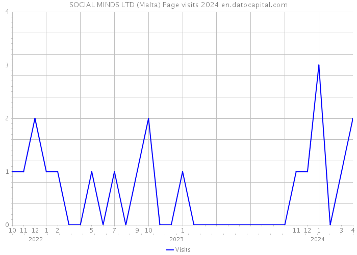 SOCIAL MINDS LTD (Malta) Page visits 2024 