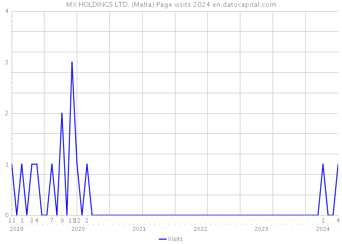 MX HOLDINGS LTD. (Malta) Page visits 2024 